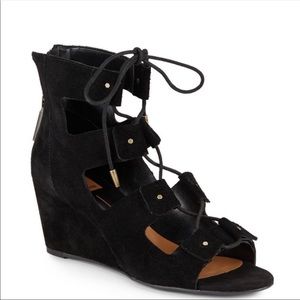 Dolce Vita Levena Suede Lace-Up Wedge Sandals